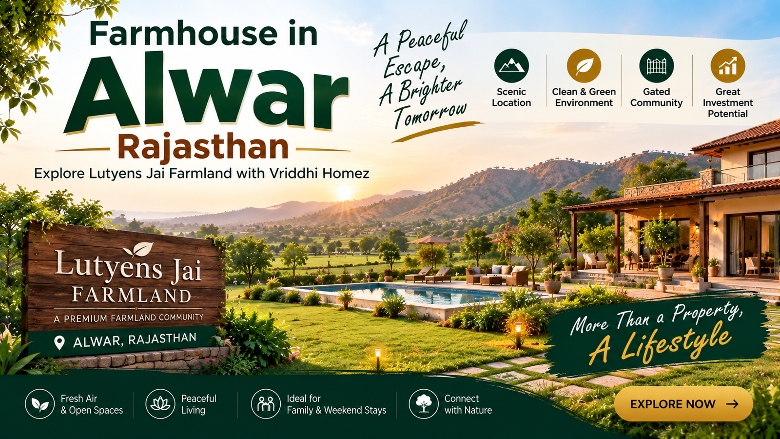 Farmhouse in Alwar, Alwar Farmhouse, Farmhouse Property Rajasthan, Farmland Investment, Alwar Property, Rajasthan Real Estate
