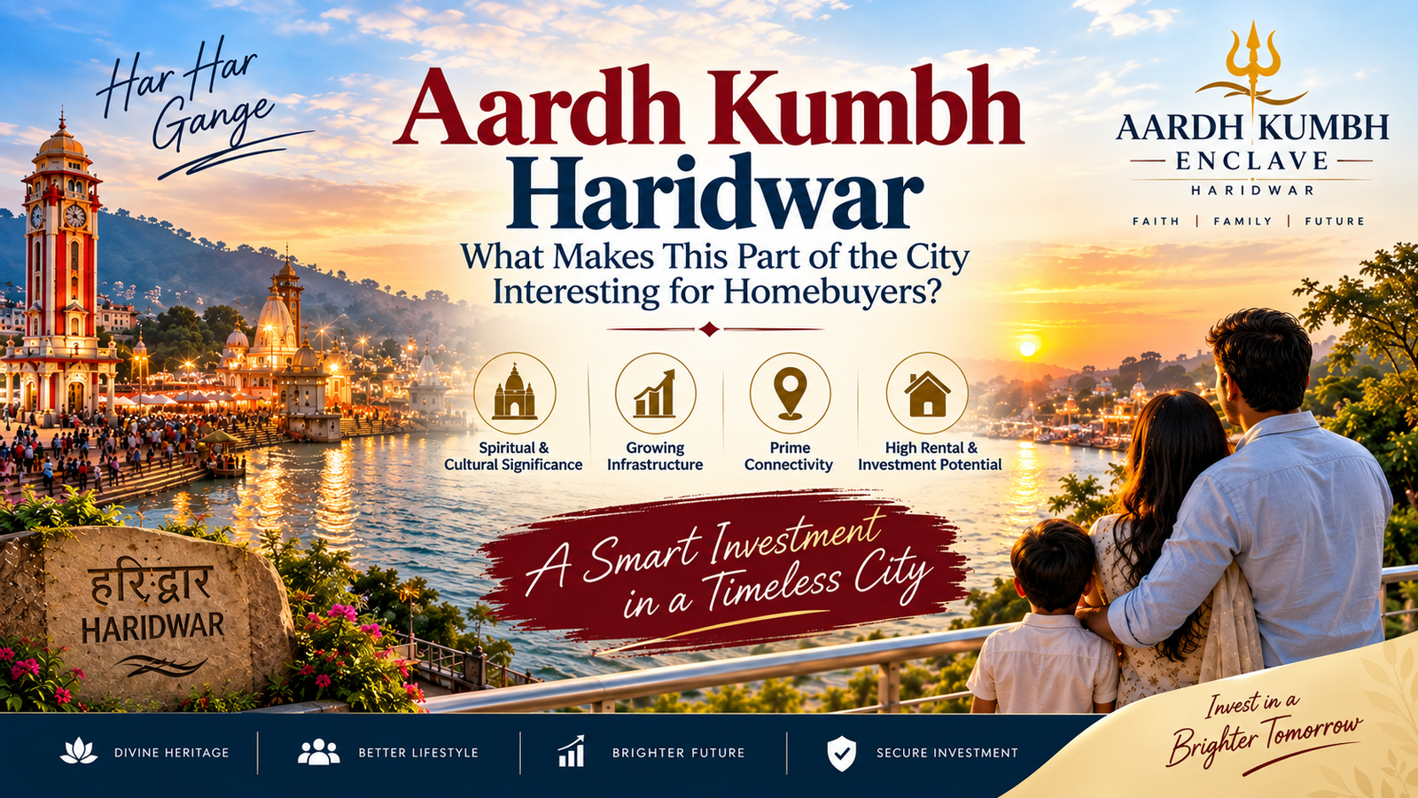 Aardh Kumbh Haridwar real estate project with Ganga ghat, family and investment benefits