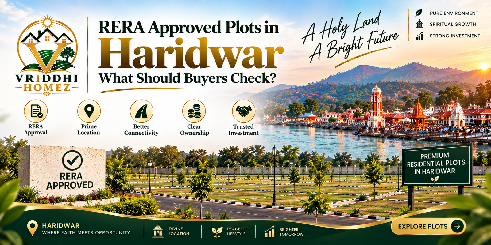 RERA approved plots in Haridwar, RERA approved property in Haridwar, residential plots in Haridwar, plots for sale in Haridwar, Haridwar real estate, RERA plots Haridwar, premium plots in Haridwar, Vriddhi Homez
